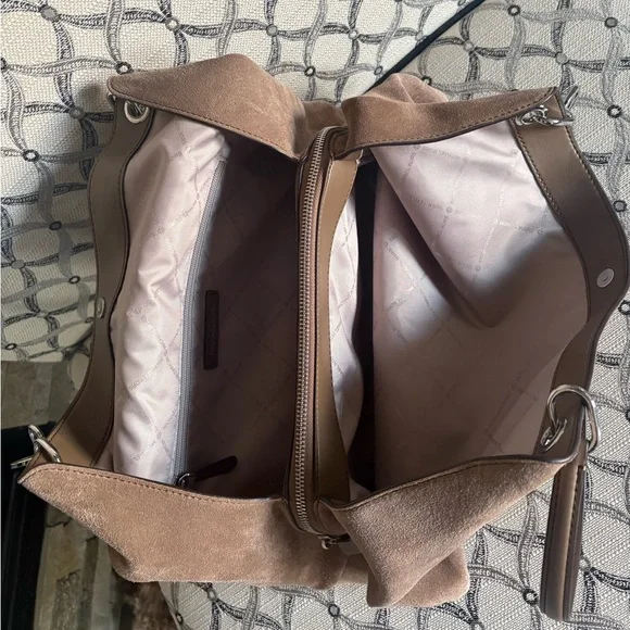 NWOT Michael Kors Brown Suede Shoulder Bag - Picture 7 of 10